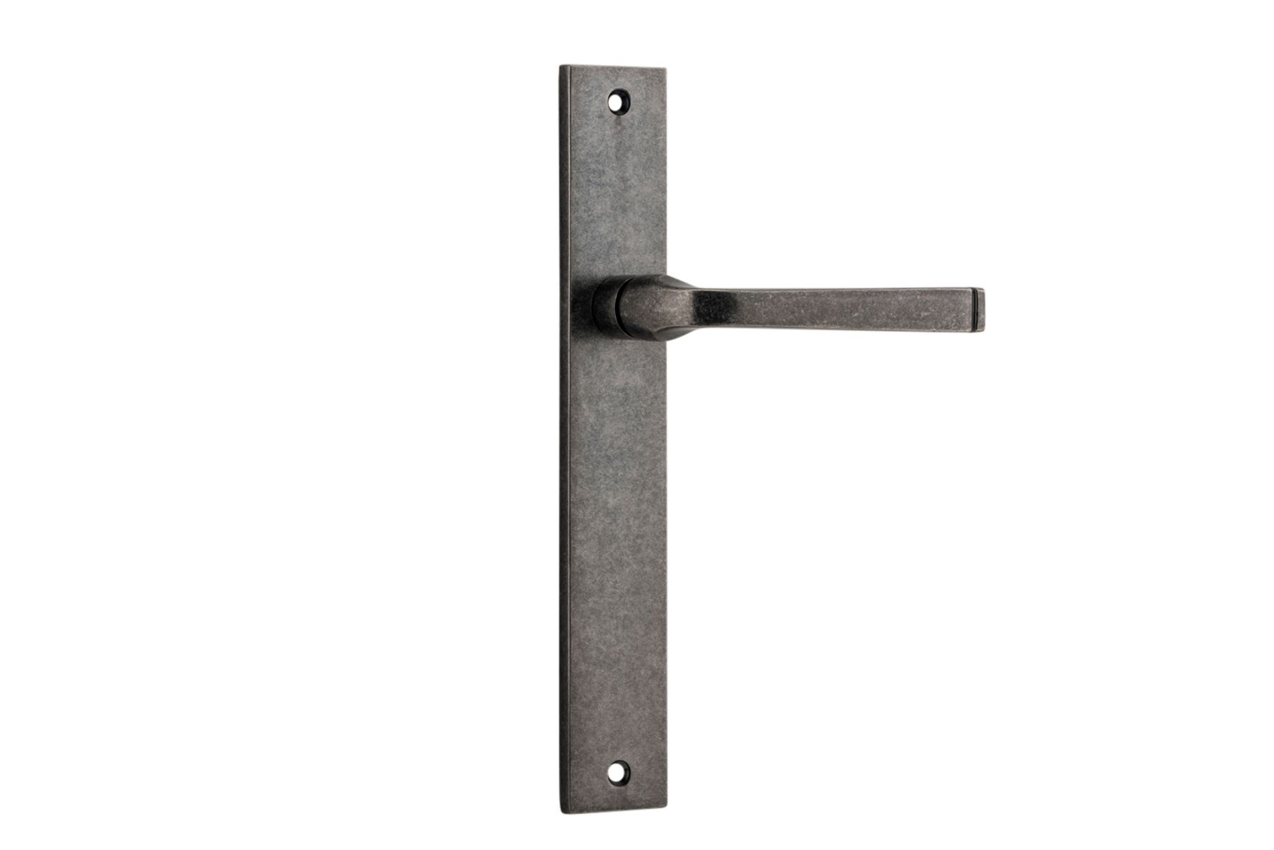 13708 - Annecy Lever - Rectangular Backplate - Distressed Nickel - Passage