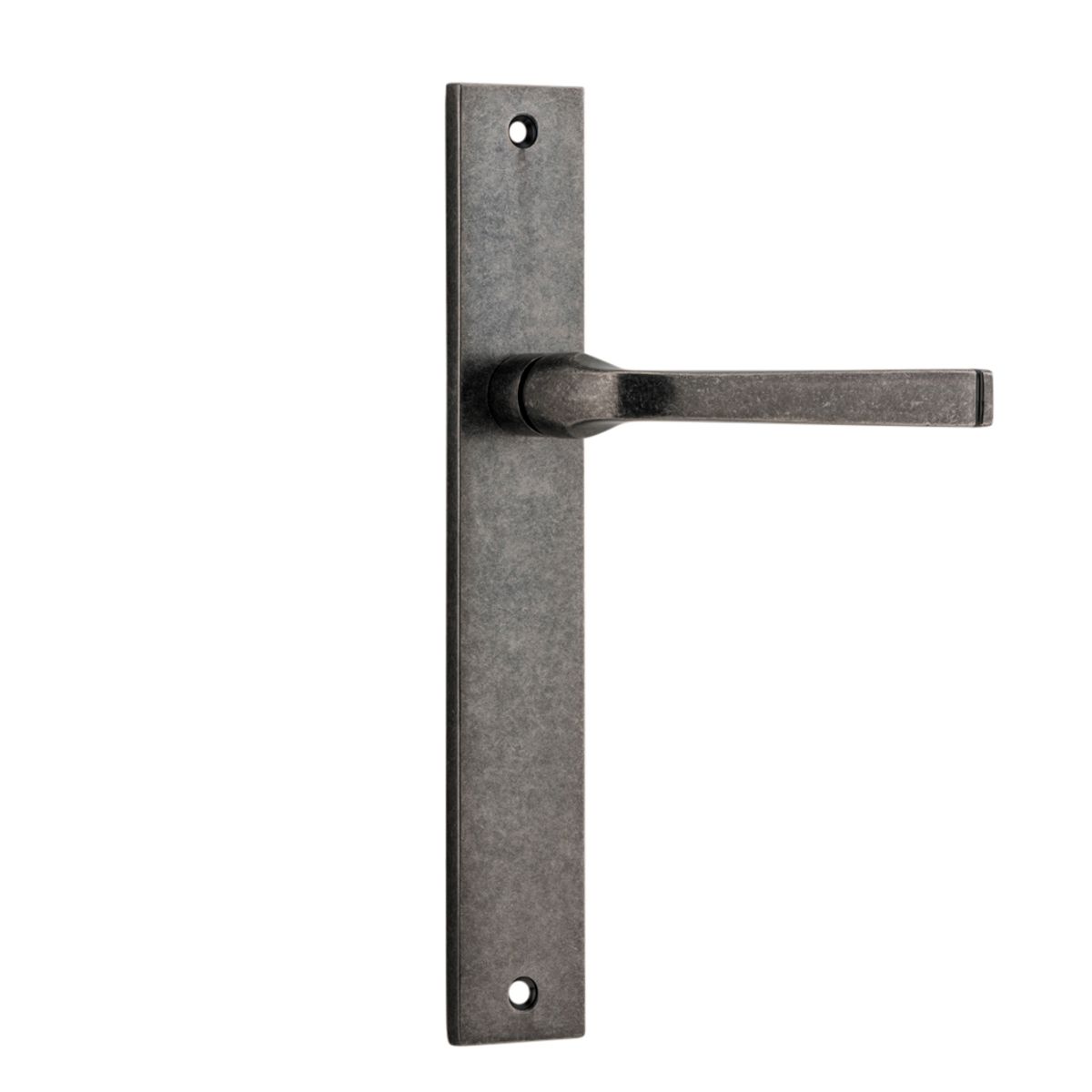 13708 - Annecy Lever - Rectangular Backplate - Distressed Nickel - Passage