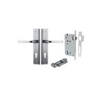 12244KENTR60KT - Annecy Lever - Stepped Backplate Entrance Kit with High Security Lock - Brushed Chrome - Entrance