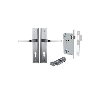 Annecy Lever - Stepped Backplate Entrance Kit with High Security Lock