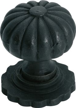 Fluted Cupboard Knob With Backplate - D38xP48mm