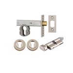 22557K70KTER - Euro Mortice Deadbolt Kit - 70mm Backset with Round Euro Escutcheon Key/Thumb - Satin Nickel - Entrance