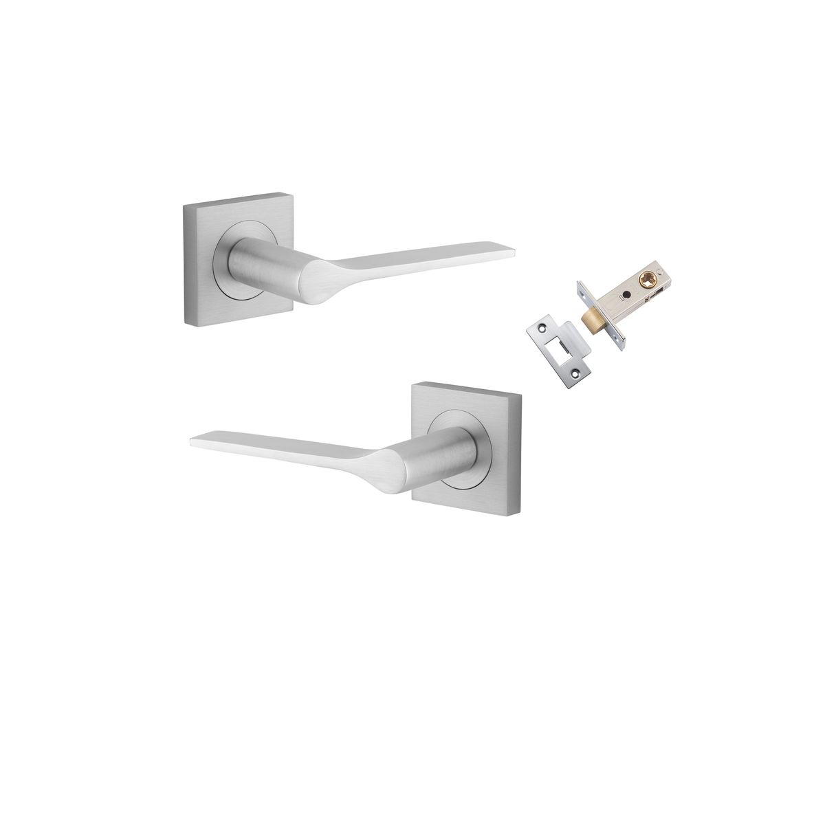 0435KPASS60 - Como Lever - Square Rose Passage Kit - Brushed Chrome - Passage