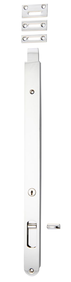 20334 - Locking Flush Bolt - 400mm - Polished Chrome