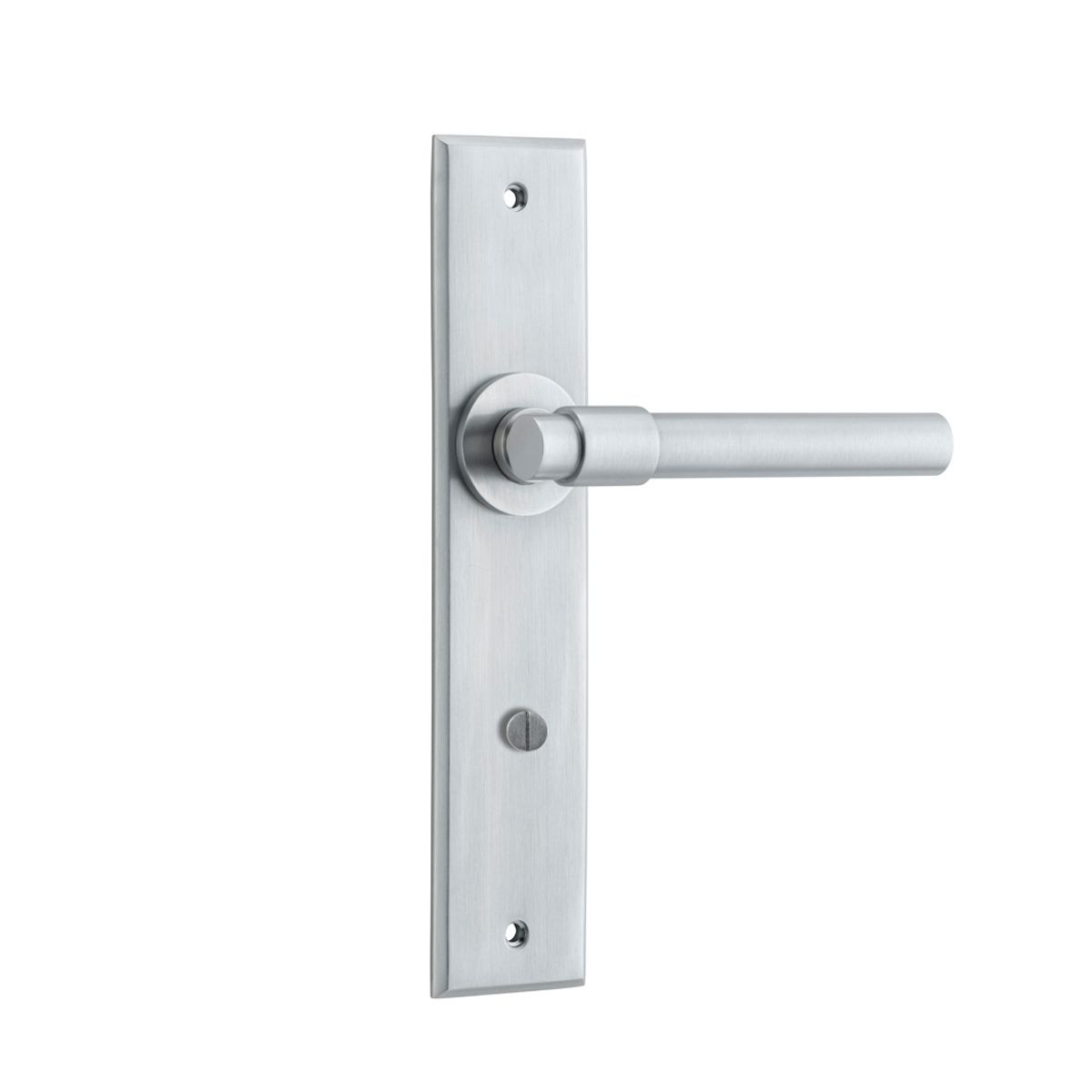 12404 - Helsinki Lever - Chamfered Backplate - Brushed Chrome - Passage