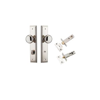 Cambridge Knob - Stepped Backplate Privacy Kit with Privacy Turn