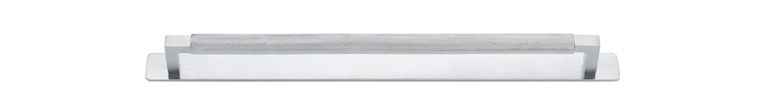 22133B - Brunswick Cabinet Pull with Backplate  - CTC320mm - Brushed Chrome