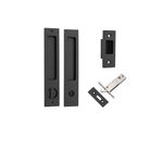21413P - Rectangular Sliding Door Pull Privacy Kit with Privacy Turn - Matt Black - Privacy