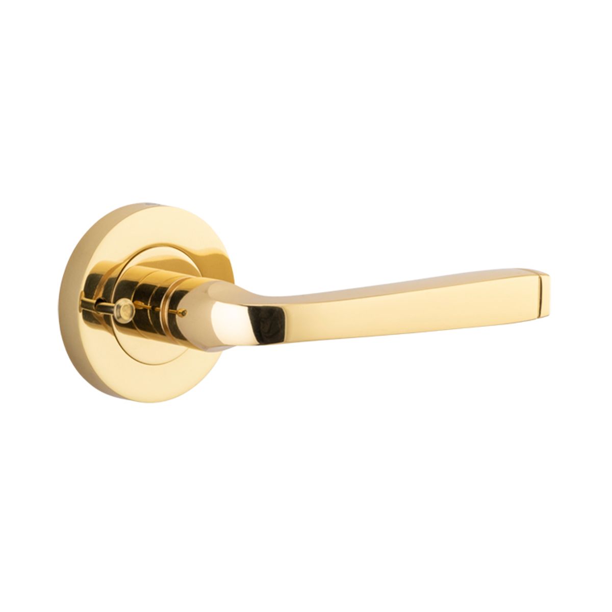 0320KIBPRIV60 - Annecy Lever - Round Rose (Inbuilt Privacy) - Polished Brass - Privacy