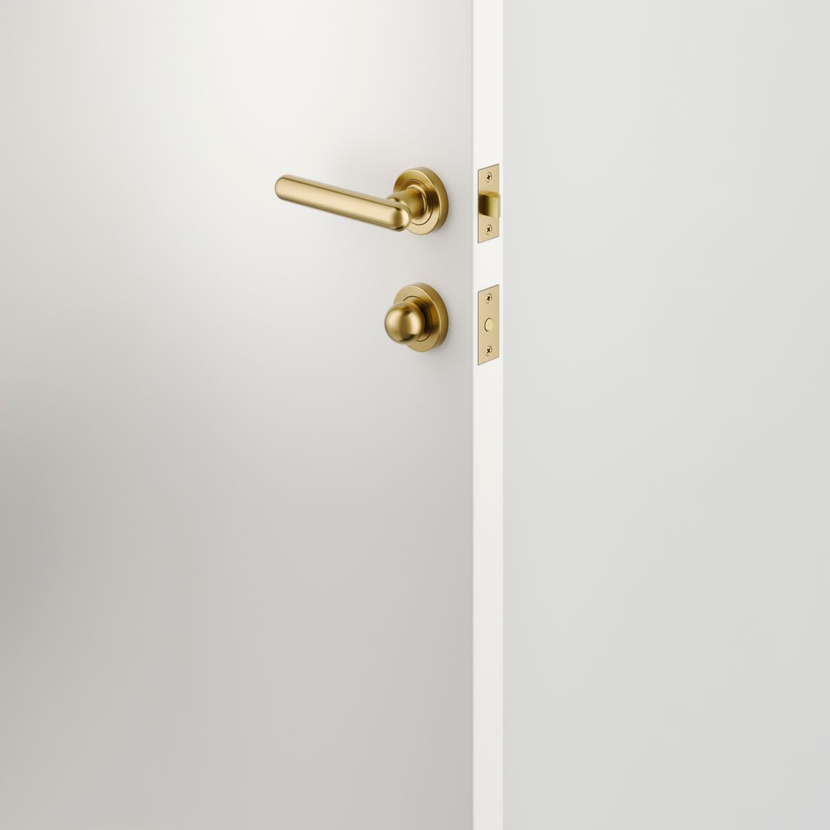 24000KPRIV60 - Puerto Lever - Round Rose Privacy Kit with Separate Privacy Turn - Brushed Gold PVD - Privacy