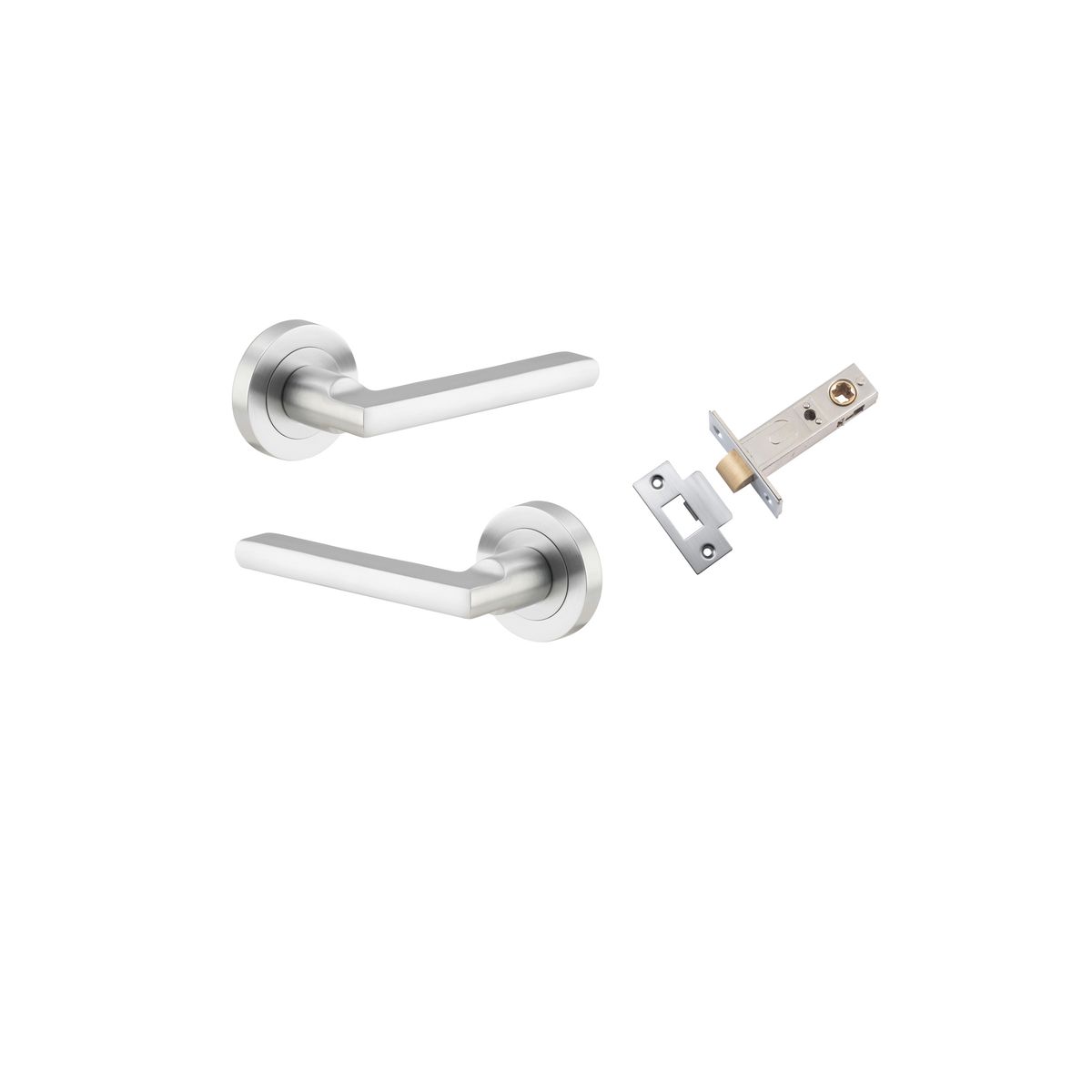 9215KPASS60 - Baltimore Lever - Round Rose Passage Kit - Brushed Chrome - Passage