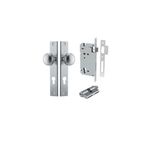 12320KENTR60KK - Paddington Knob - Rectangular Backplate Entrance Kit with High Security Lock - Brushed Chrome - Entrance