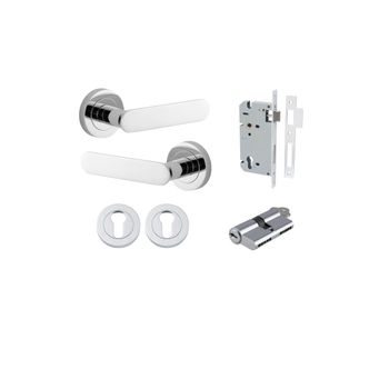 Bronte Lever - Round Rose Entrance Kit with High Security Lock