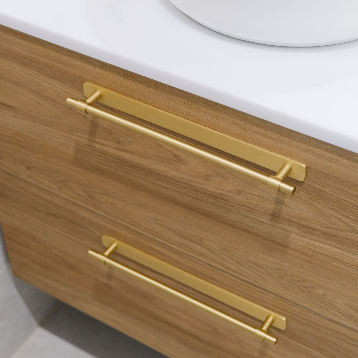 21026B - Helsinki Cabinet Pull with Backplate - CTC256mm - Brushed Brass