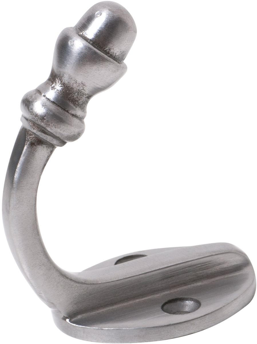 Finial Robe Hook Acorn Robe Hooks - Polished Metal - TradCo