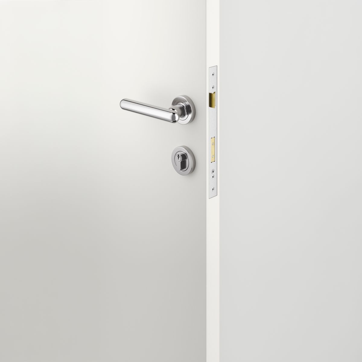 24004KENTR60KK - Puerto Lever - Round Rose Entrance Kit with Separate High Security Lock - Polished Chrome - Entrance