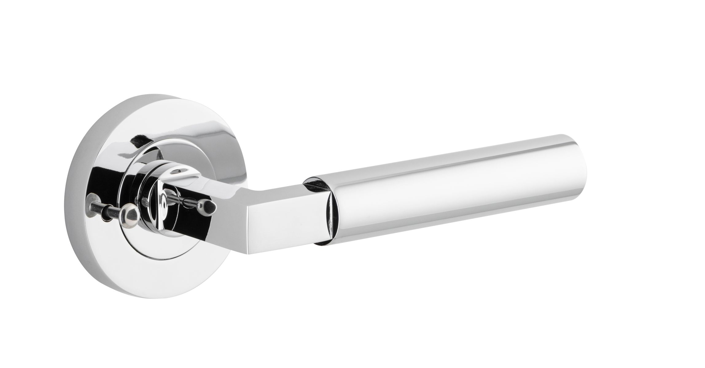 0344KIBPRIV60 - Berlin Lever - Round Rose Privacy Kit (Inbuilt Privacy) - Polished Chrome - Privacy