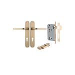 15232KENTR60KT - Annecy Lever - Oval Backplate Entrance Kit with High Security Lock - Brushed Brass - Entrance