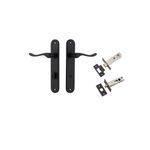 12924KPRIV60 - Stirling Lever - Oval Backplate Privacy Kit with Privacy Turn - Matt Black - Privacy
