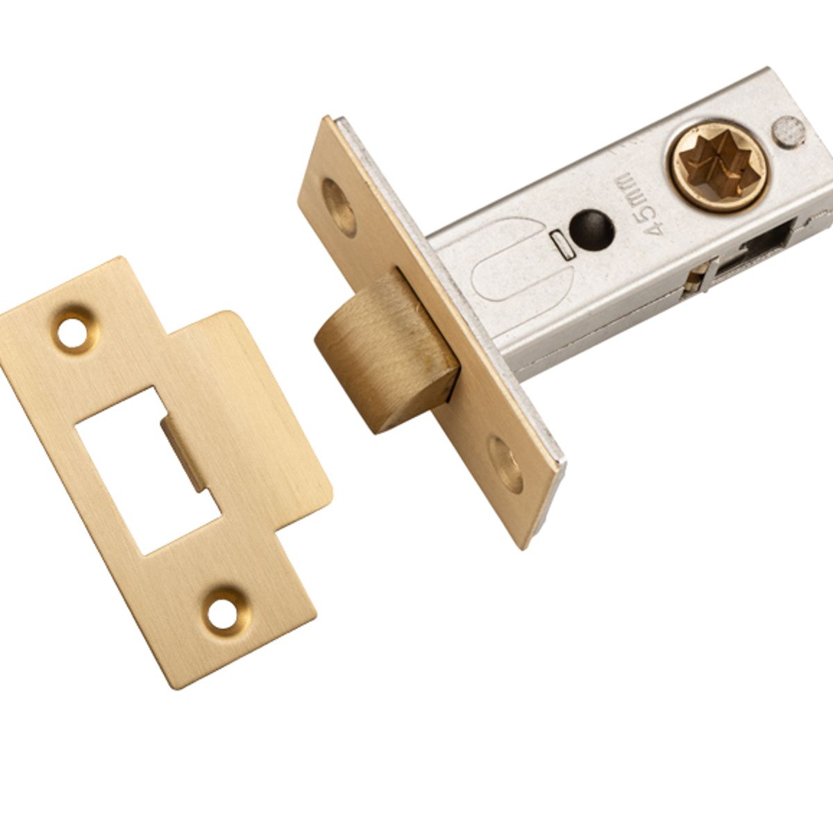 21498 - Hard Sprung Split Cam Tube Latch - 45mm Backset - Brushed Brass