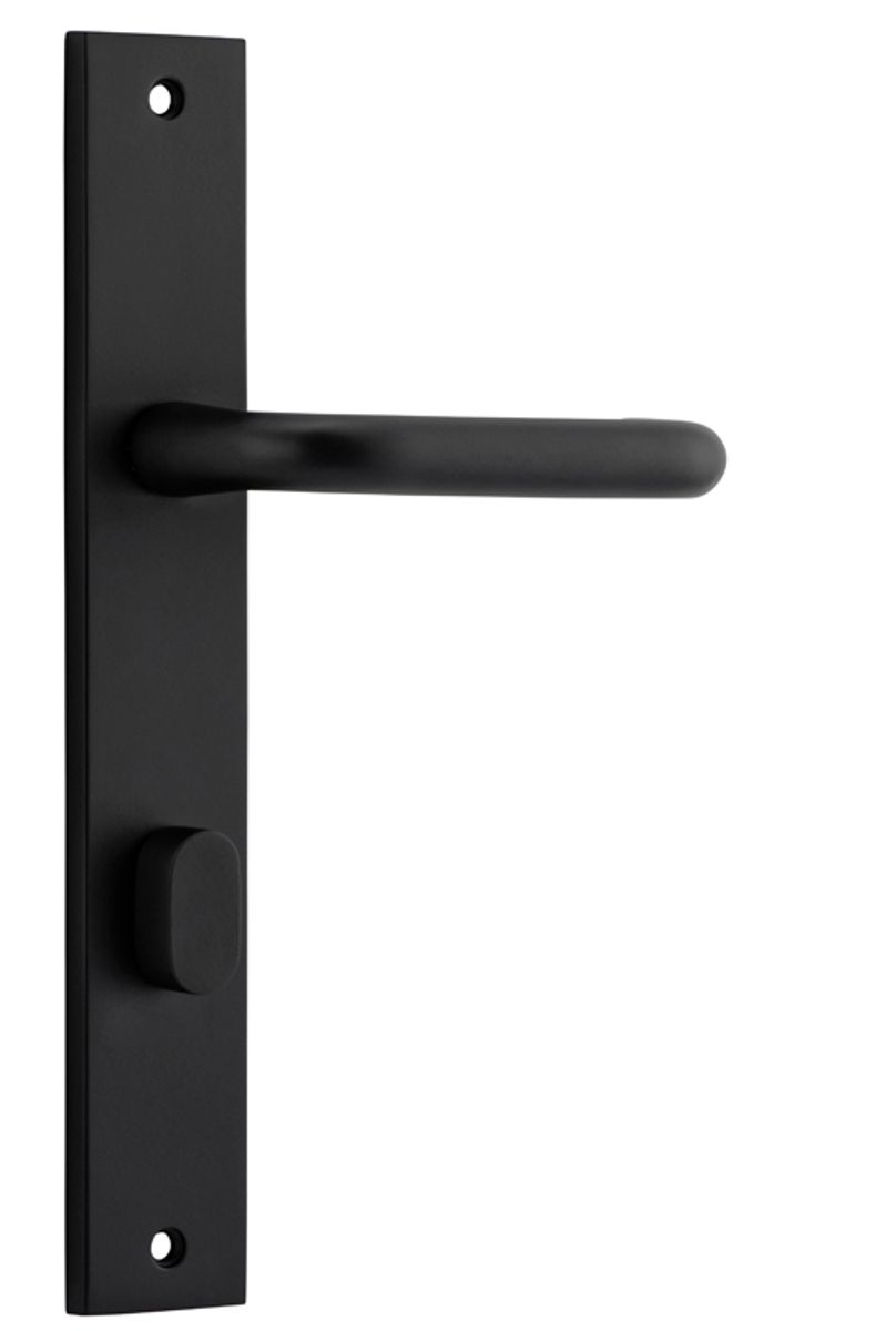 12844P85 - Oslo Lever - Rectangular Backplate - Matt Black - Privacy