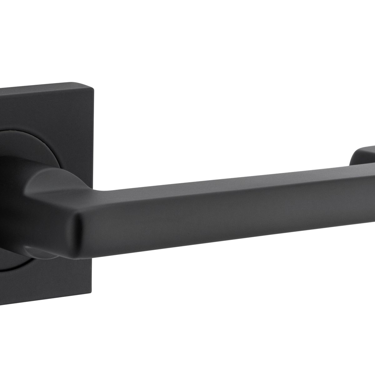 21173KIBPRIV60 - Baltimore Return Lever - Square Rose (Inbuilt Privacy) - Matt Black - Privacy