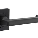21173KIBPRIV60 - Baltimore Return Lever - Square Rose (Inbuilt Privacy) - Matt Black - Privacy