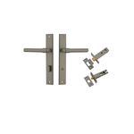 16796KPRIV60 - Helsinki Lever - Rectangular Backplate Privacy Kit with Privacy Turn - Graphite PVD - Privacy