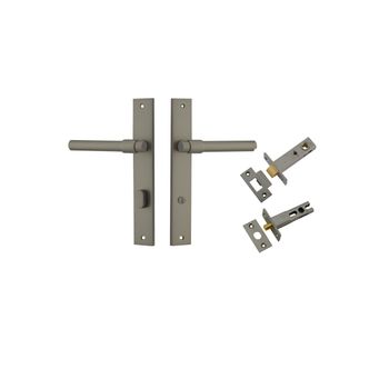 Helsinki Lever - Rectangular Backplate Privacy Kit with Privacy Turn
