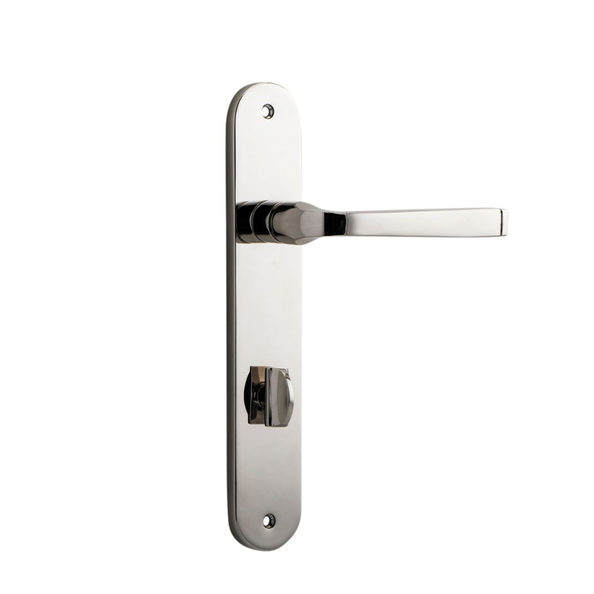 14232P85 - Annecy Lever - Oval Backplate - Polished Nickel - Privacy