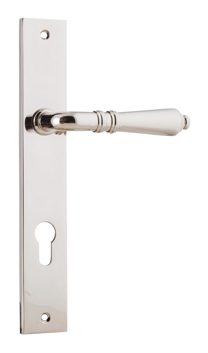 14200E85 - Sarlat Lever - Rectangular Backplate - Polished Nickel - Entrance