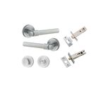 20625KPRIV60 - Helsinki Lever - Round Rose Privacy Kit with Separate Privacy Turn - Brushed Chrome - Privacy