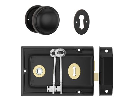 Rim Lock and Milled Edge Knob Passage Set