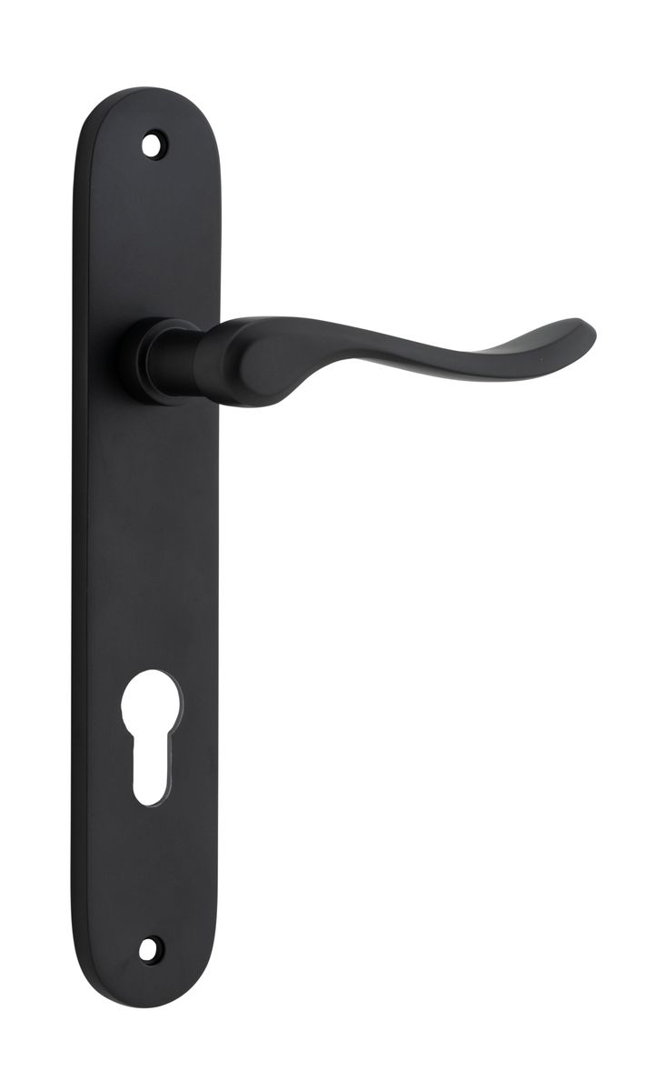 12924E85 - Stirling Lever - Oval Backplate - Matt Black - Entrance