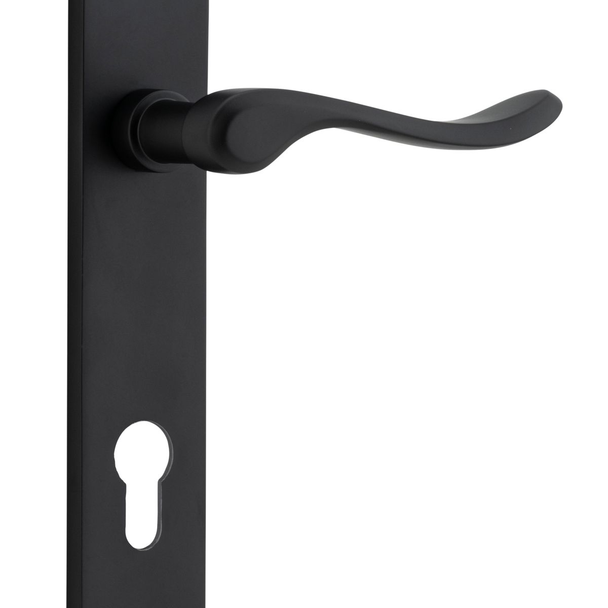 12924E85 - Stirling Lever - Oval Backplate - Matt Black - Entrance