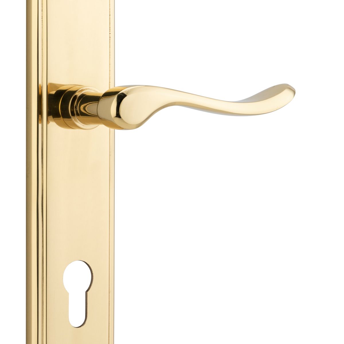 10426E85 - Stirling Lever - Stepped Backplate - Polished Brass - Entrance