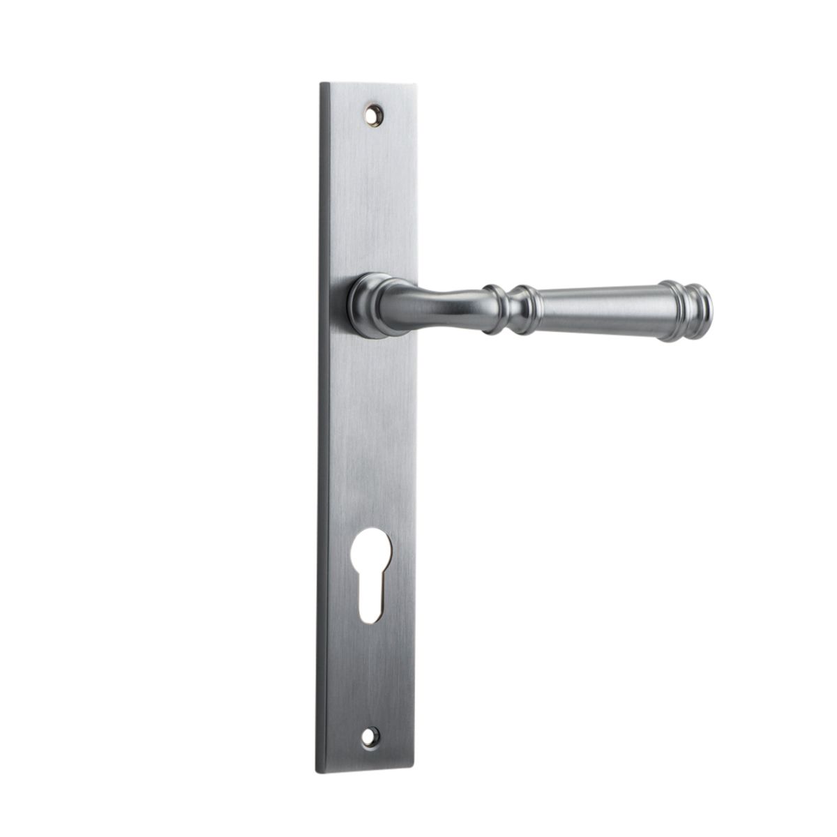 12206E85 - Verona Lever - Rectangular Backplate - Brushed Chrome - Entrance