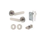 0339KENTR60KK - Bronte Lever - Round Rose Entrance Kit with High Security Lock - Satin Nickel - Entrance