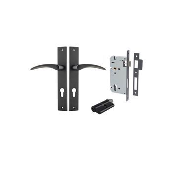 Oxford Lever - Rectangular Backplate Entrance Kit with High Security Lock