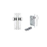 11946KENTR60KT - Cambridge Knob - Chamfered Backplate Entrance Kit with High Security Lock - Polished Chrome - Entrance