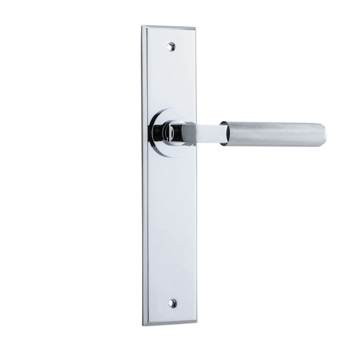 11796 - Brunswick Lever - Chamfered Backplate - Polished Chrome - Passage