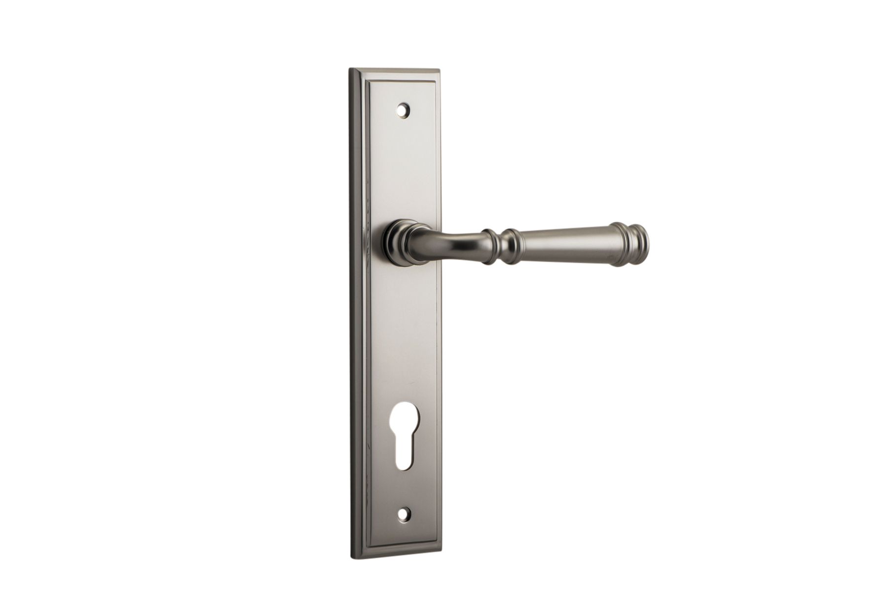14742E85 - Verona Lever - Stepped Backplate - Satin Nickel - Entrance