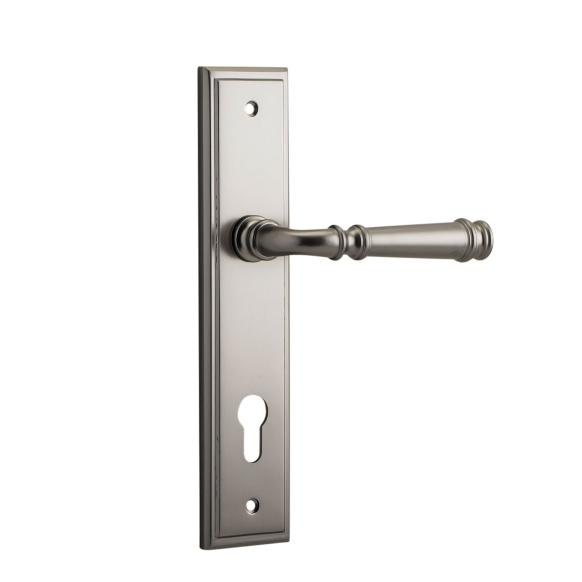 14742E85 - Verona Lever - Stepped Backplate - Satin Nickel - Entrance