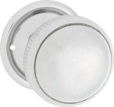 Small Milled Edged Mortice Knob - Round Rose