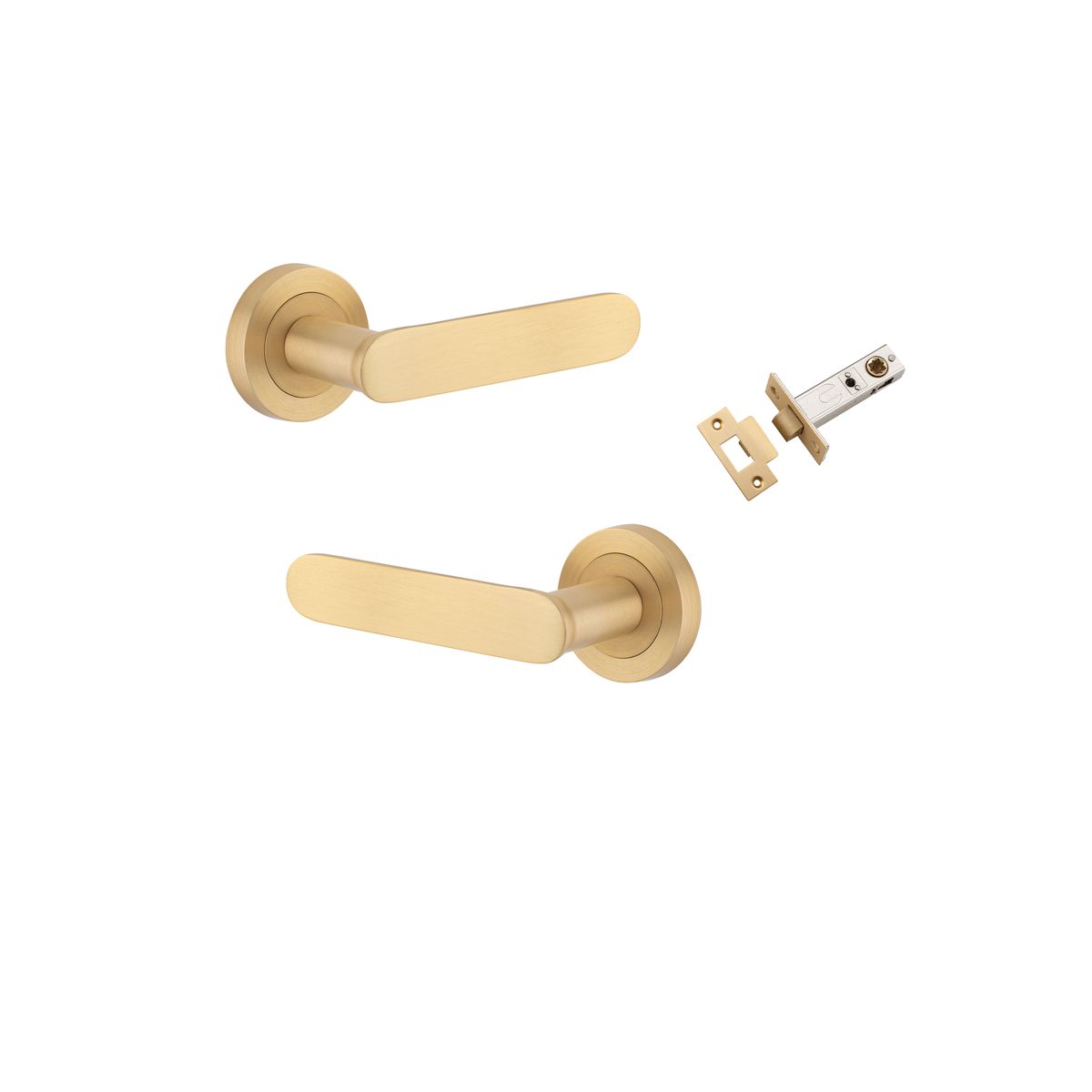 0452KPASS60 - Bronte Lever - Round Rose Passage Kit - Brushed Brass - Passage