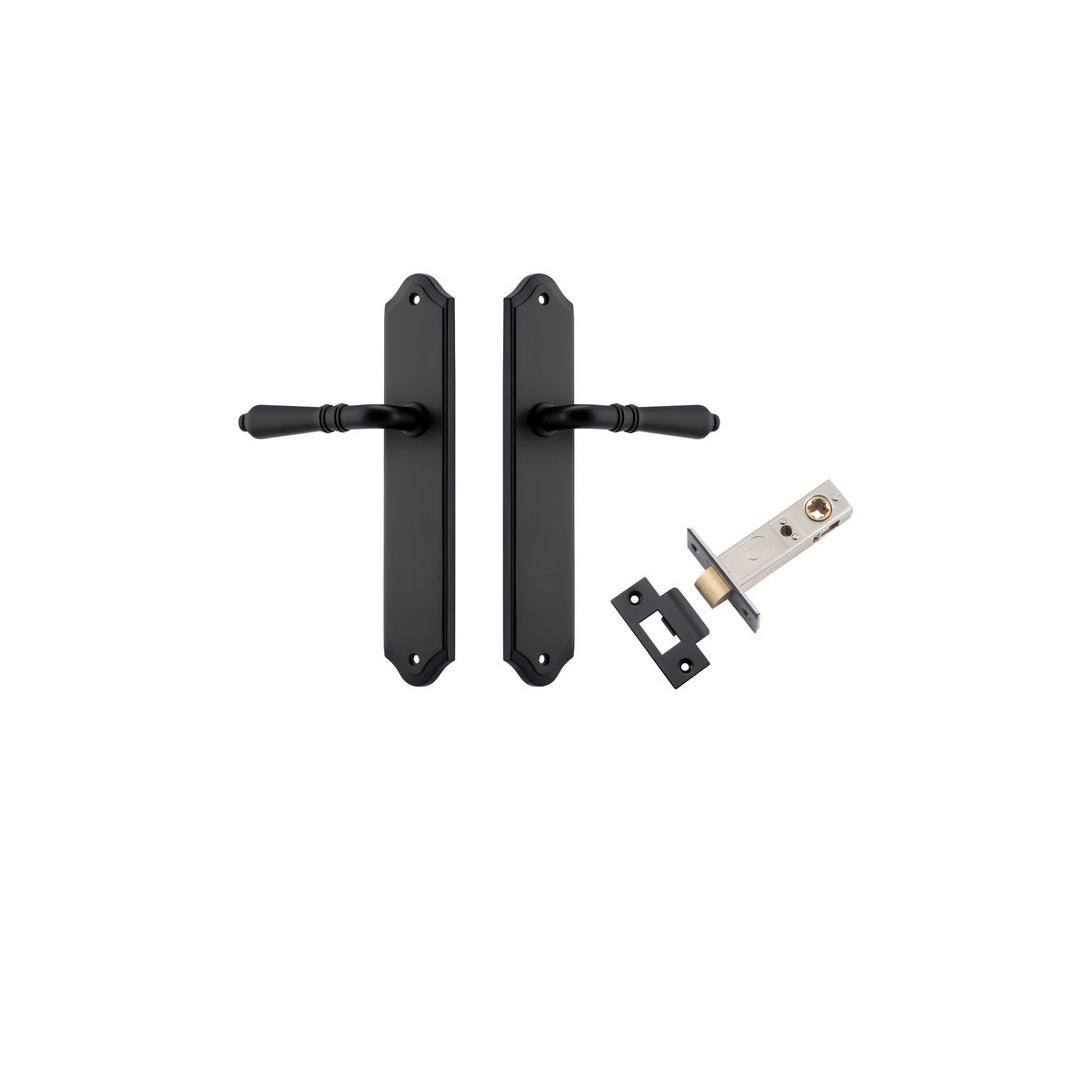 12712KPASS60 - Sarlat Lever - Shouldered Backplate Passage Kit - Matt Black - Passage