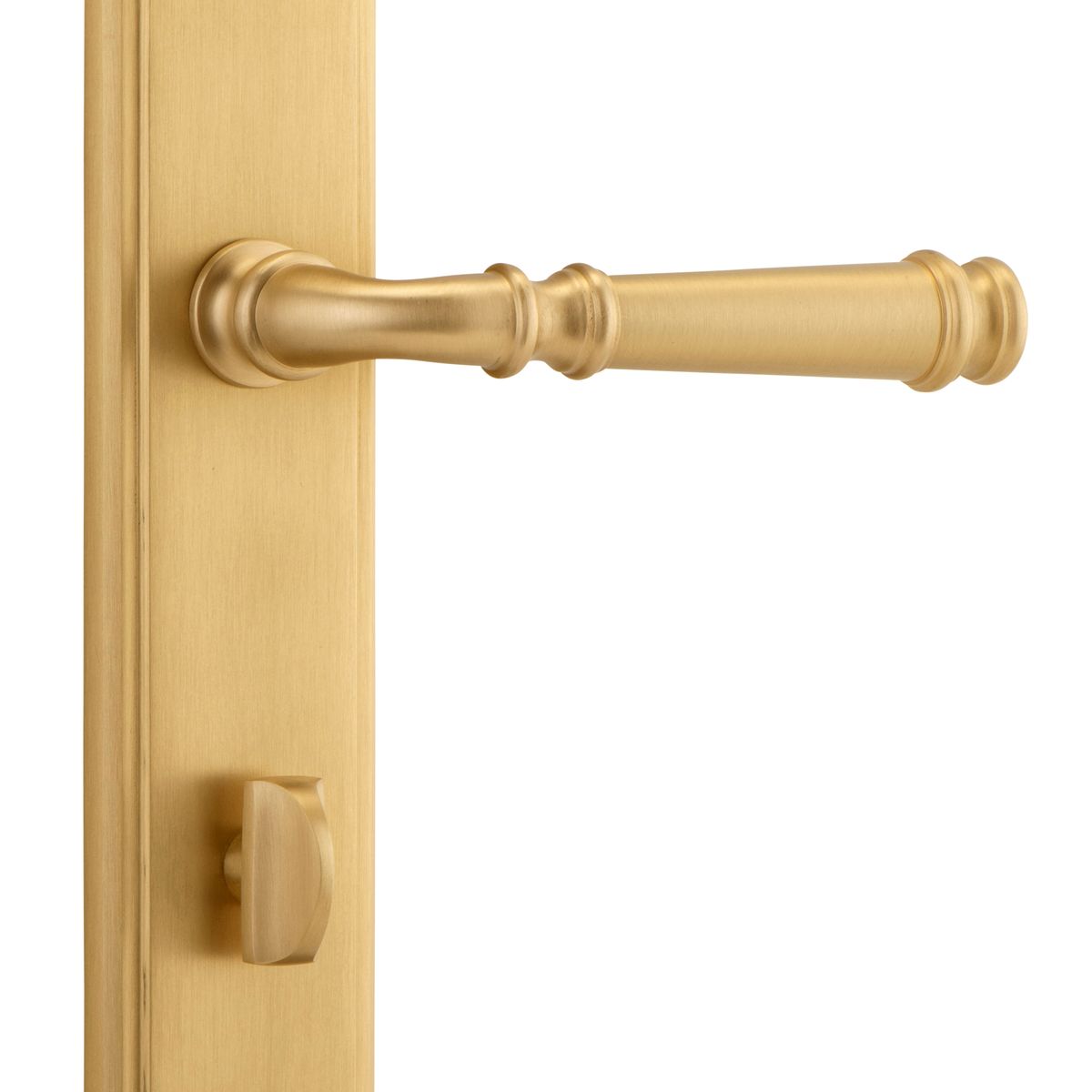 13242P85 - Verona Lever - Stepped Backplate - Brushed Brass - Privacy
