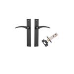 12704KPASS60 - Oxford Lever - Rectangular Backplate Passage Kit - Matt Black - Passage