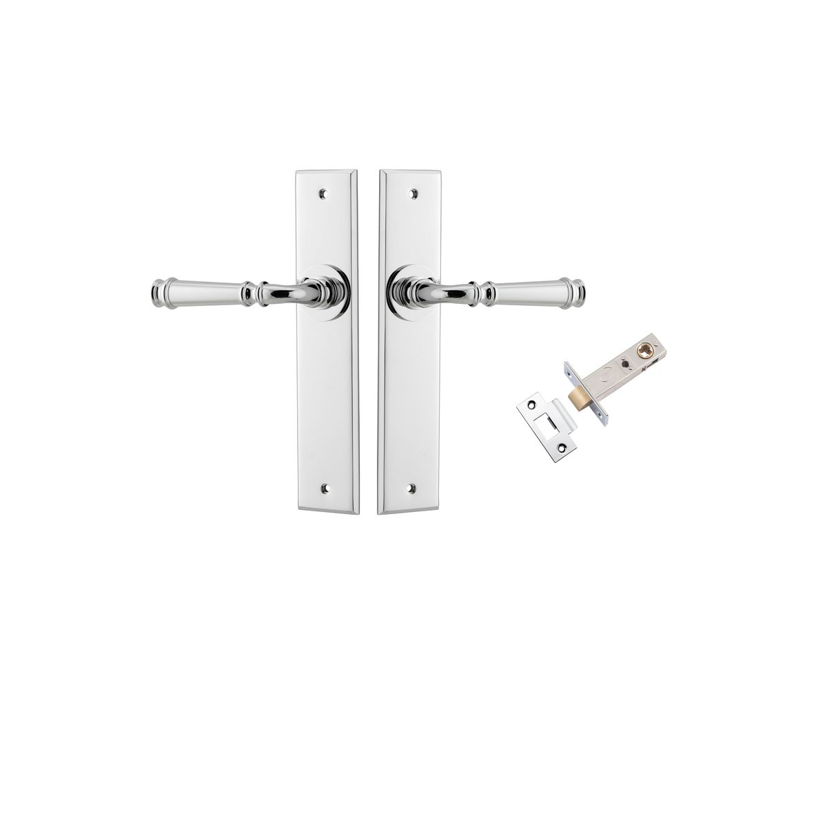 11786KPASS60 - Verona Lever - Chamfered  Backplate Passage Kit - Polished Chrome - Passage