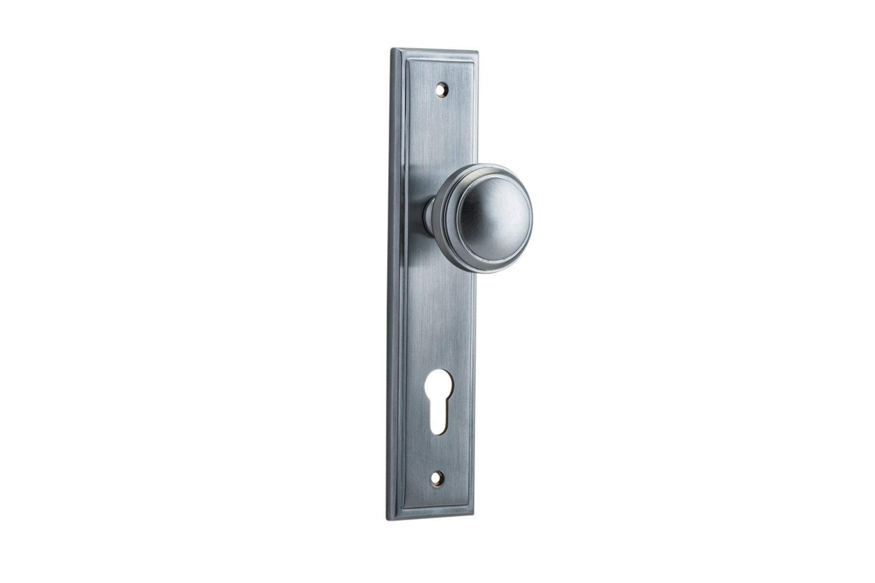 12338E85 - Paddington Knob - Stepped Backplate - Brushed Chrome - Entrance